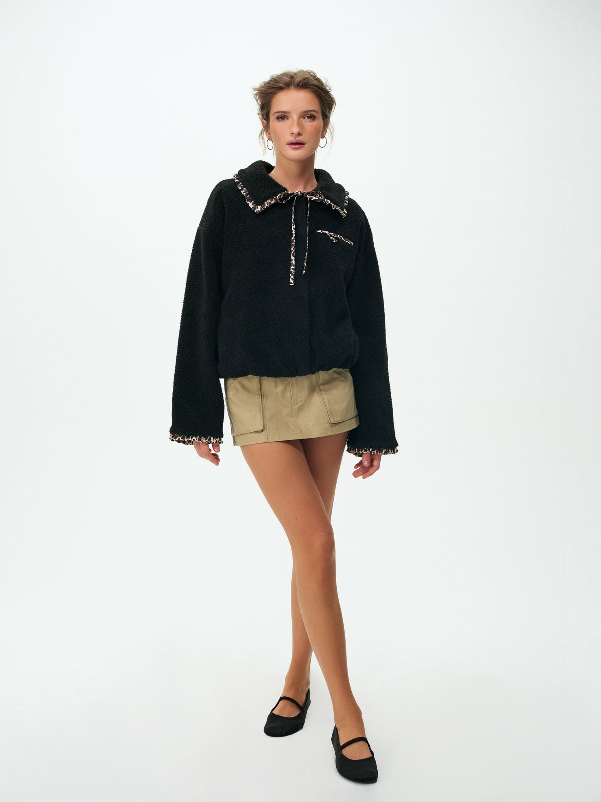 Natasha Sherpa Jacket Black - For Love & Lemons