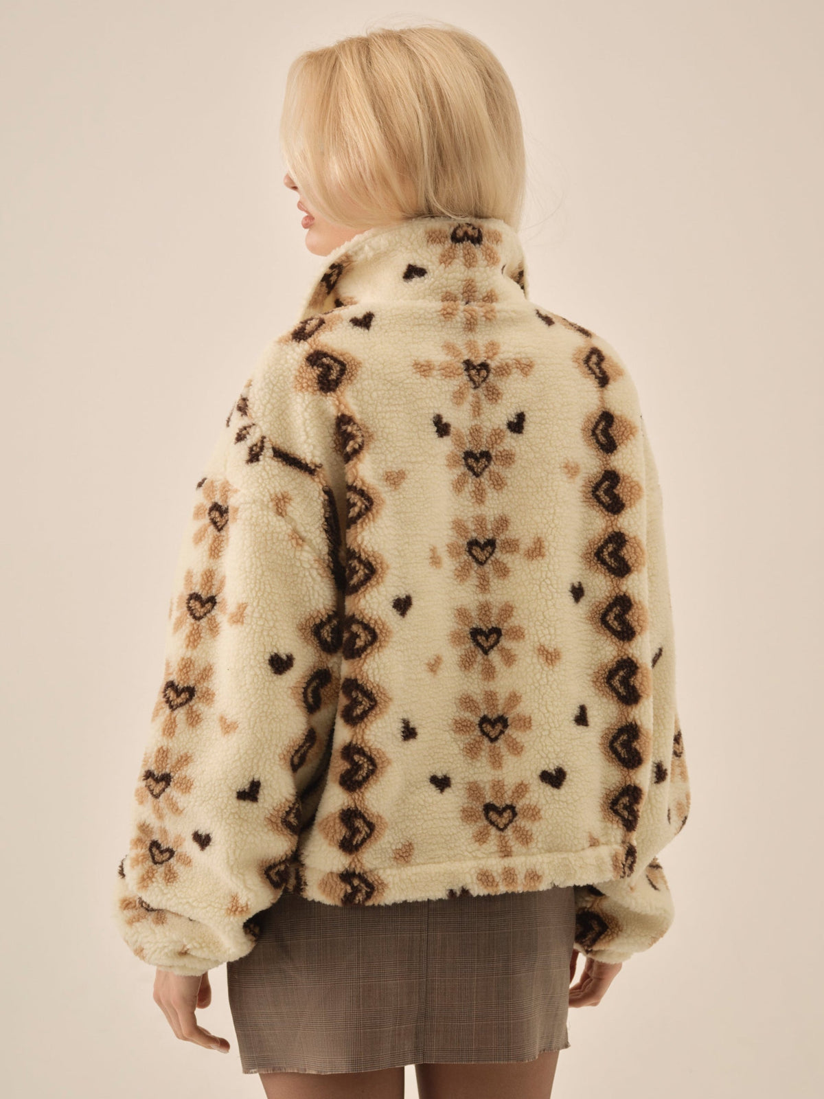 Betty Sherpa Zip Up Brown - For Love & Lemons