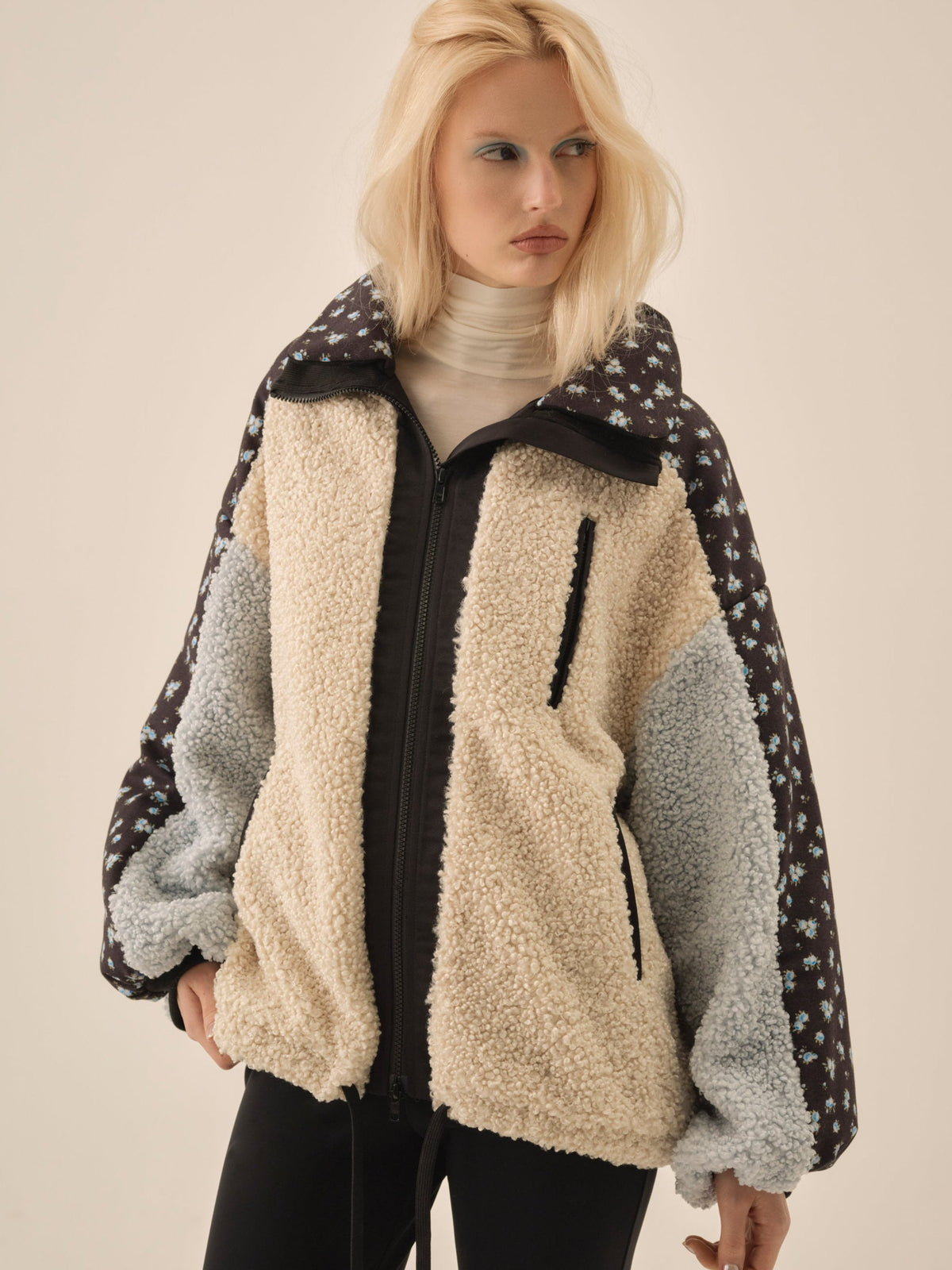 Maisie Collared Jacket Blue - For Love & Lemons