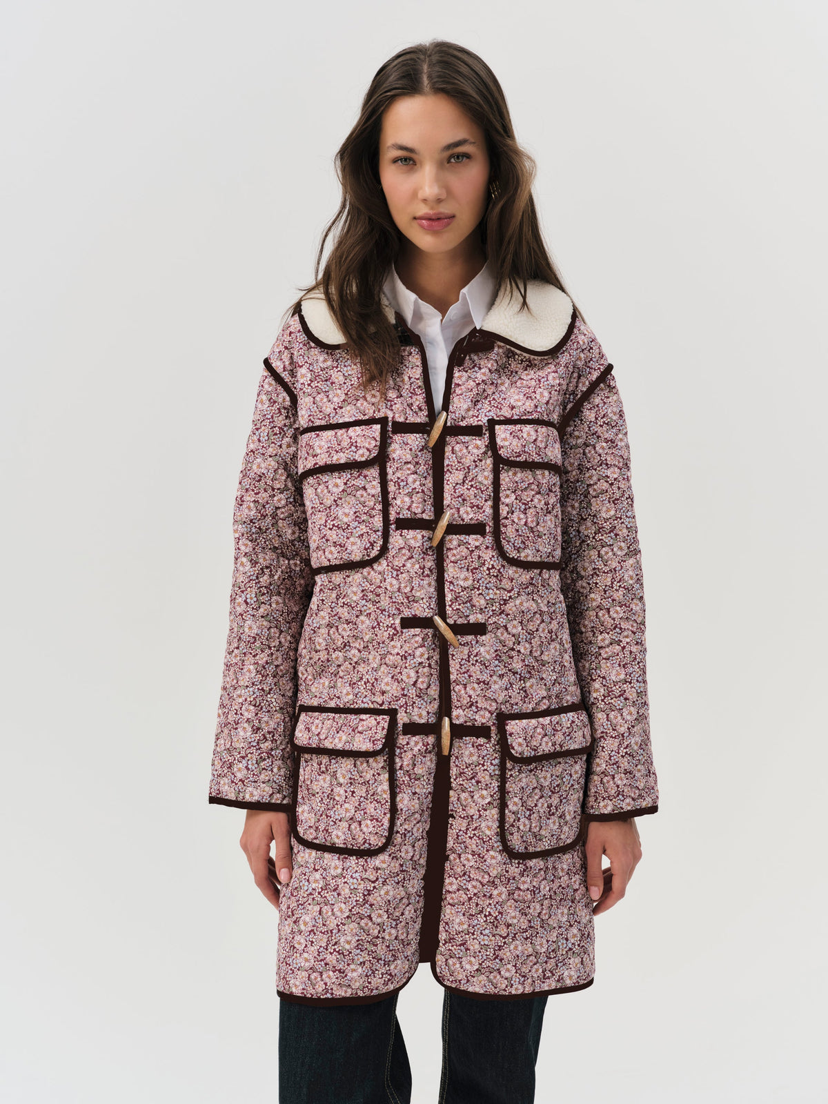 Marlene Floral Chore Coat Purple - For Love & Lemons