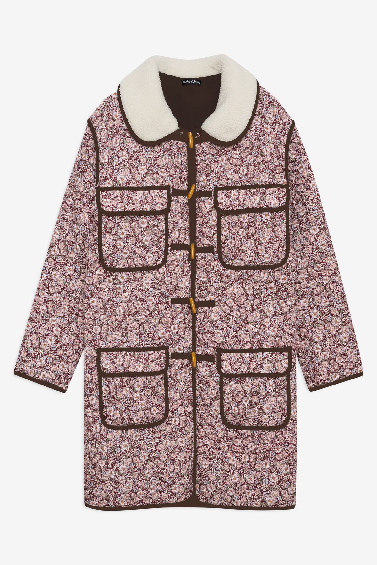 Marlene Floral Chore Coat Purple - For Love & Lemons