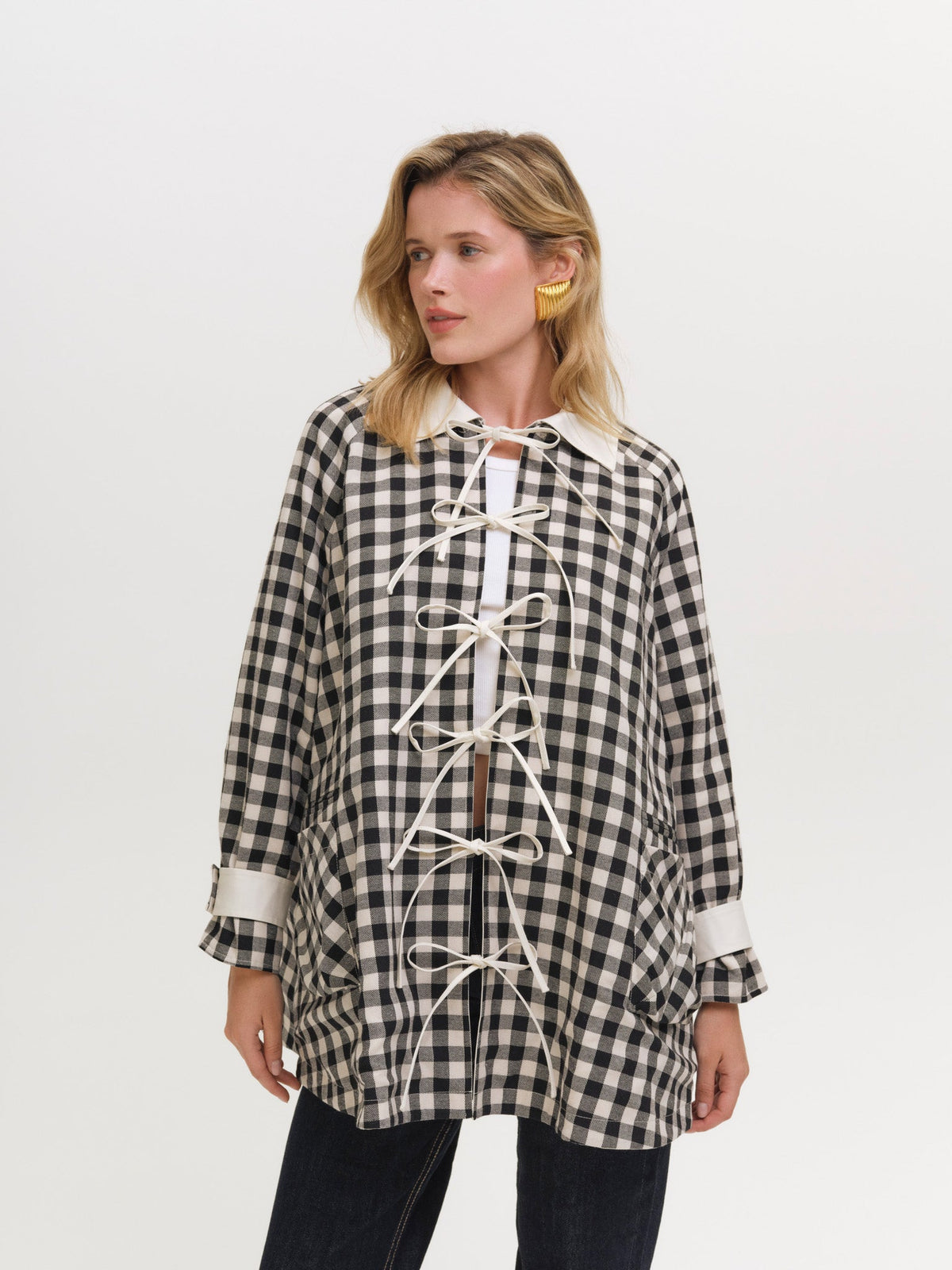 Tiana Reversible Trench Coat Cream - For Love & Lemons
