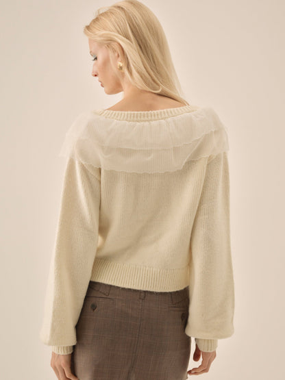 Aster Knit Cardigan Cream - For Love & Lemons