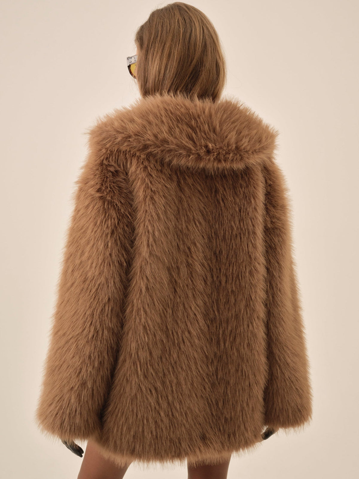 Warm Honey Faux Fur Jacket  Brown - For Love & Lemons