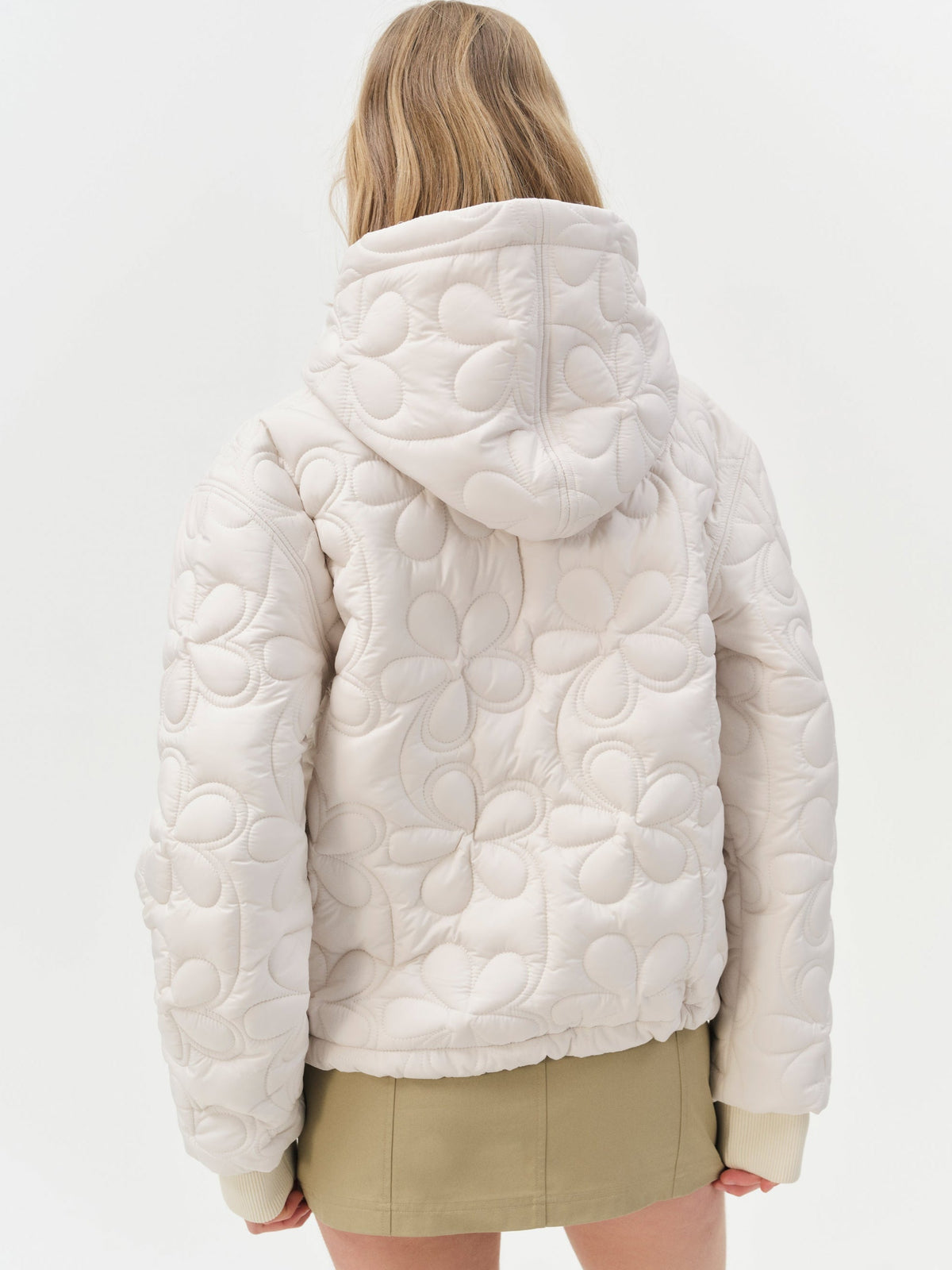 Isabel Quilted Puffer Jacket Cream - For Love & Lemons