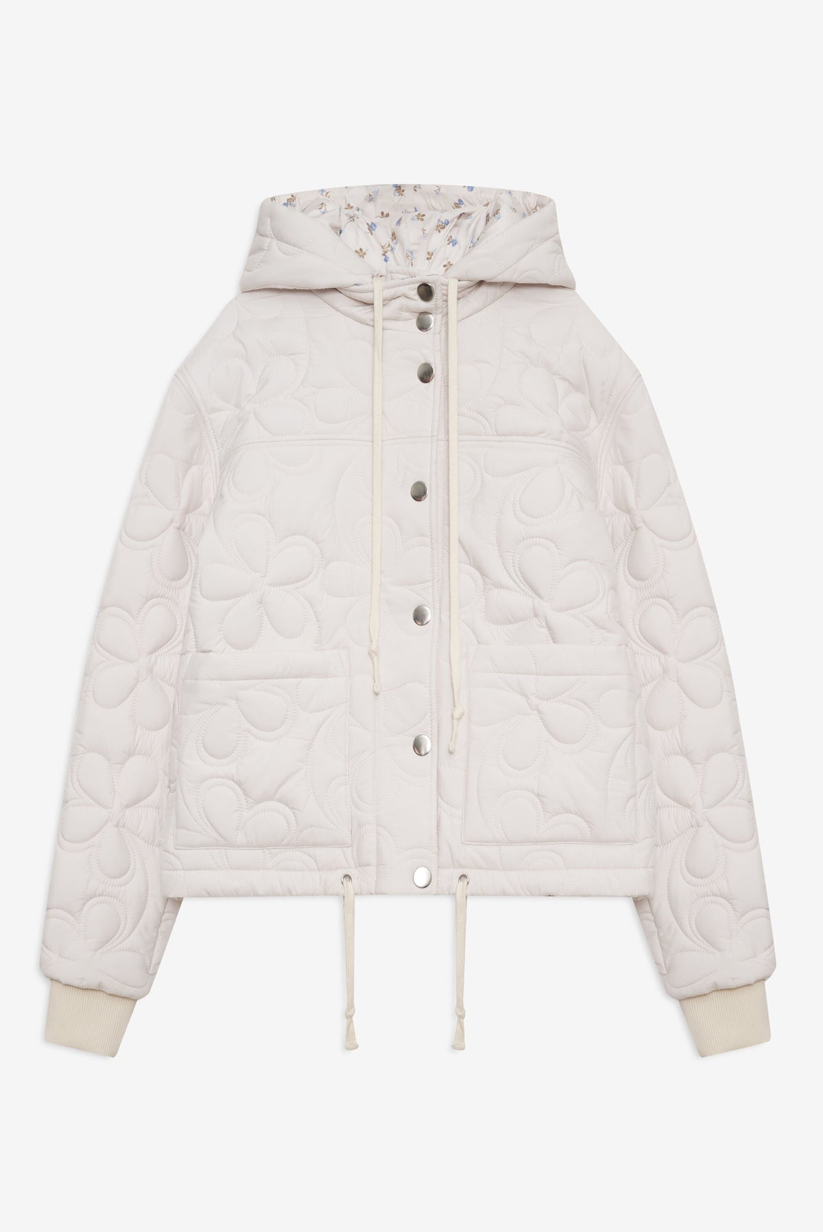 Isabel Quilted Puffer Jacket Cream - For Love & Lemons