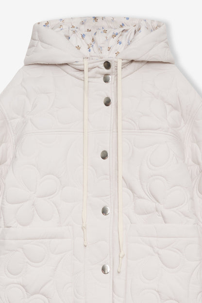 Isabel Quilted Puffer Jacket Cream - For Love & Lemons