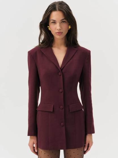 Selena Blazer Burgundy - For Love & Lemons