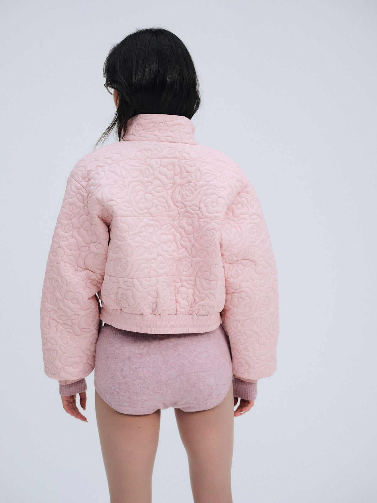 Rylee Cropped Puffer Coat Pink - For Love & Lemons