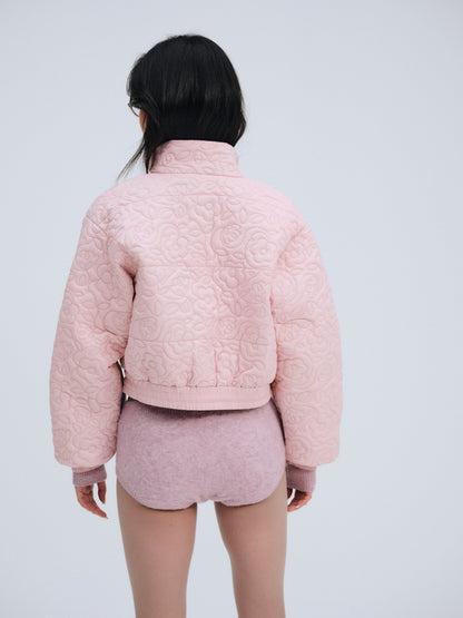 Rylee Cropped Puffer Coat Pink - For Love & Lemons