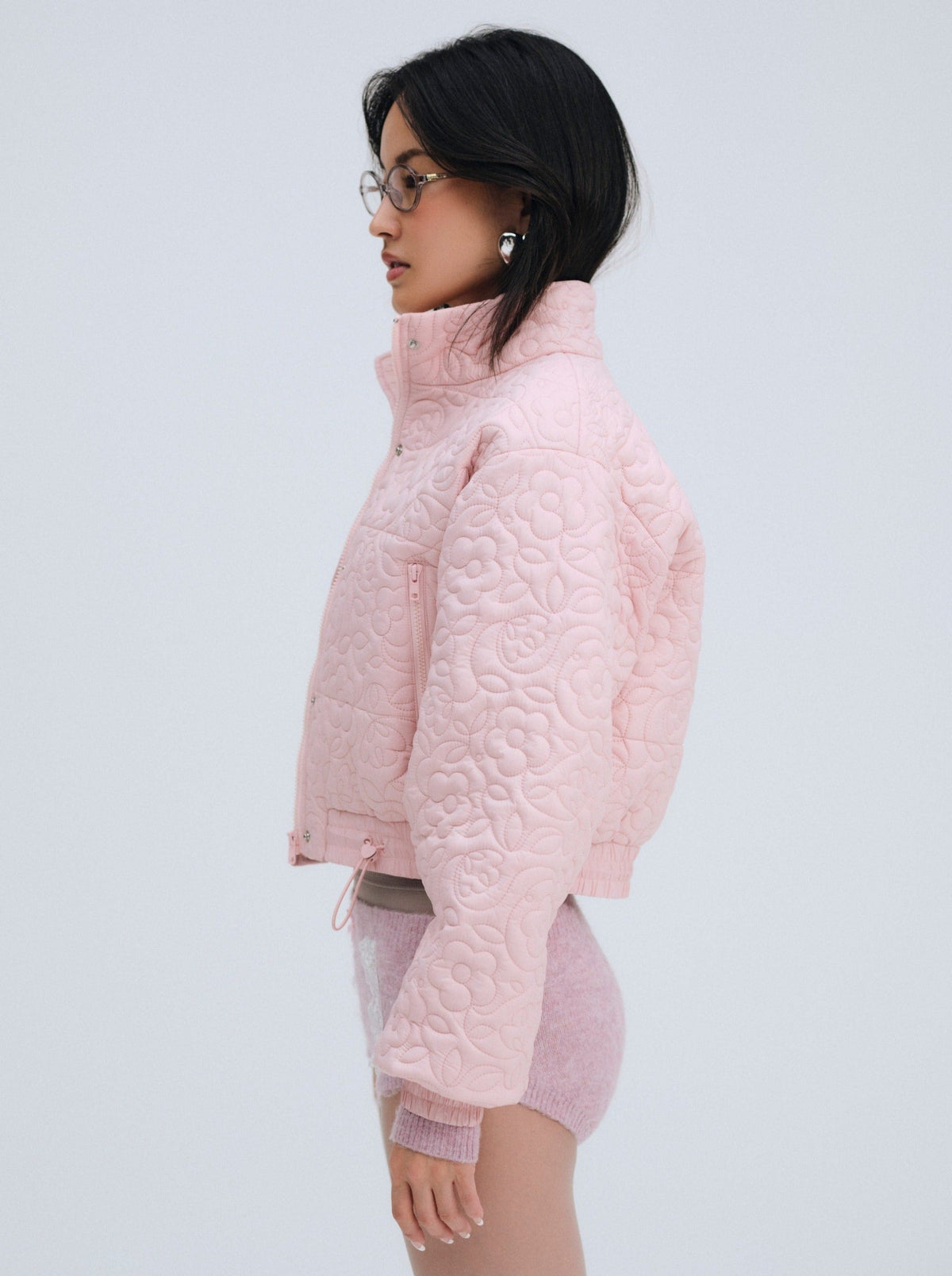 Rylee Cropped Puffer Coat Pink - For Love & Lemons