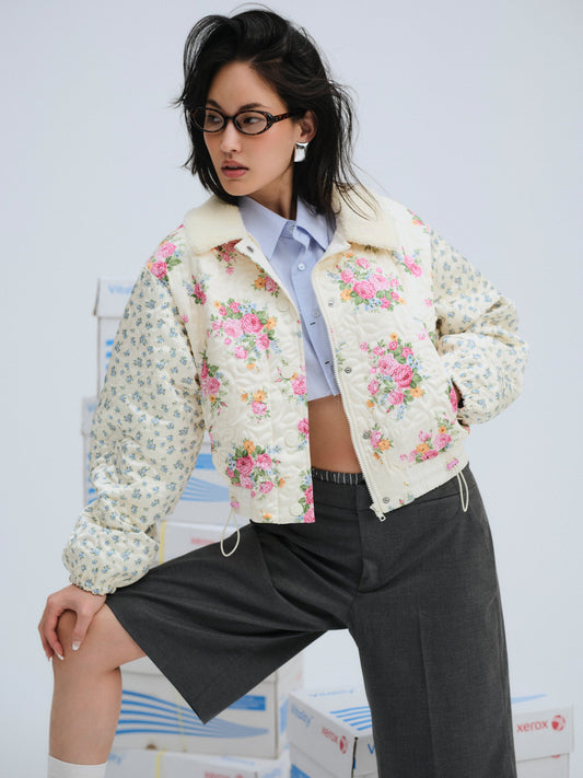 Marlee Cropped Puffer Coat Brown - For Love & Lemons