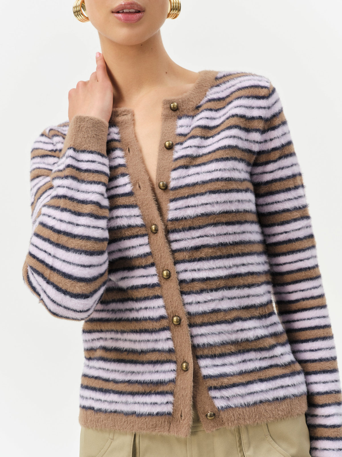Nora Striped Cardigan Blue - For Love & Lemons