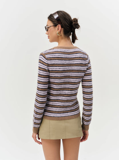 Nora Striped Cardigan Blue - For Love & Lemons
