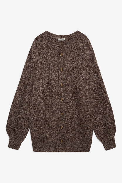 Nathalie Knit Oversized Cardigan Brown - For Love & Lemons