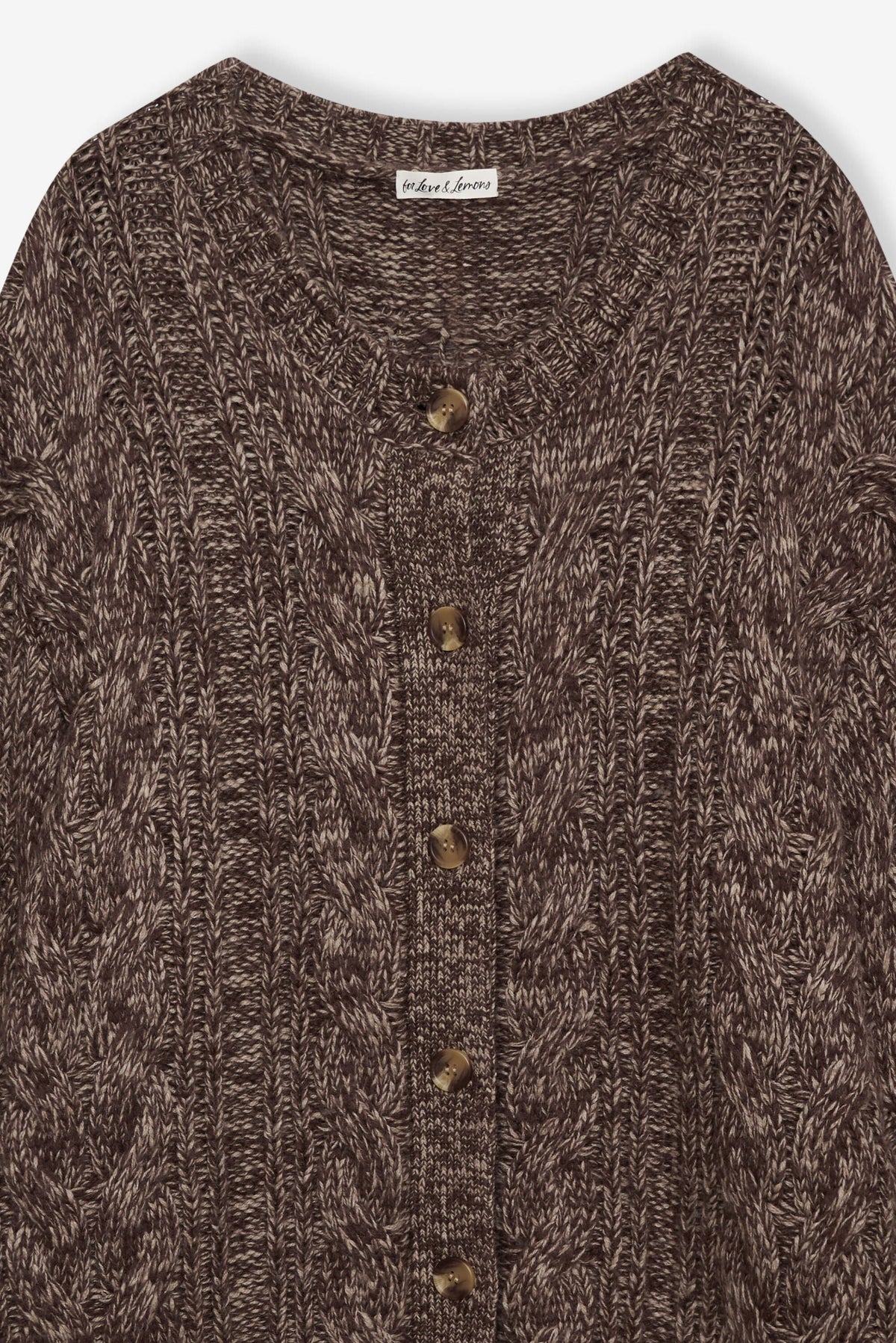 Nathalie Knit Oversized Cardigan Brown - For Love & Lemons