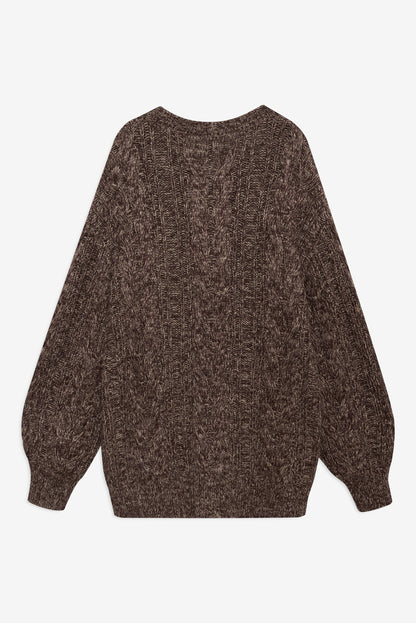 Nathalie Knit Oversized Cardigan Brown - For Love & Lemons
