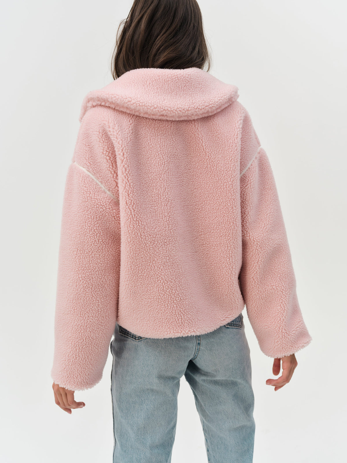 Melody Pullover Sherpa Jacket Pink - For Love & Lemons
