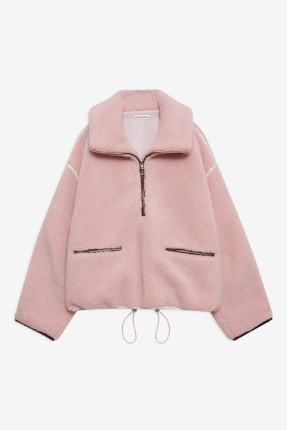 Melody Pullover Sherpa Jacket Pink - For Love & Lemons