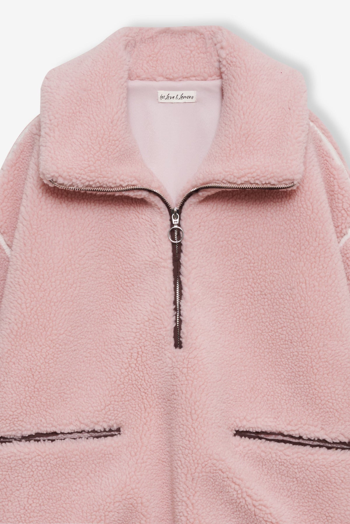 Melody Pullover Sherpa Jacket Pink - For Love & Lemons