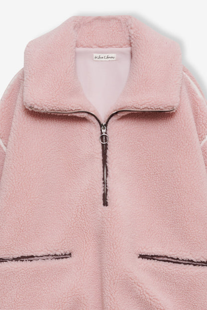 Melody Pullover Sherpa Jacket Pink - For Love & Lemons