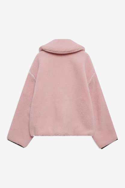 Melody Pullover Sherpa Jacket Pink - For Love & Lemons