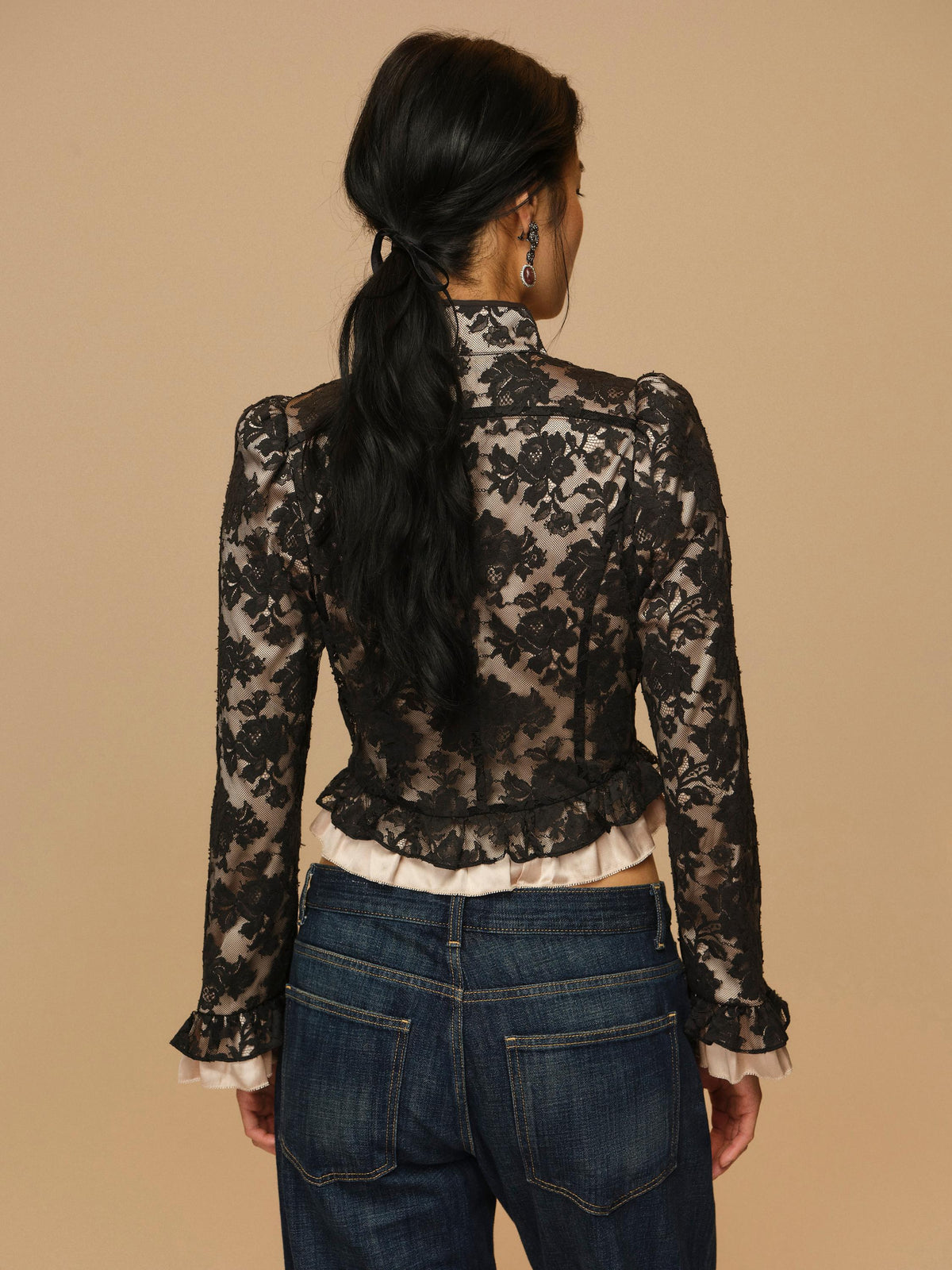 Victorian Lace Military Jacket Black - For Love & Lemons