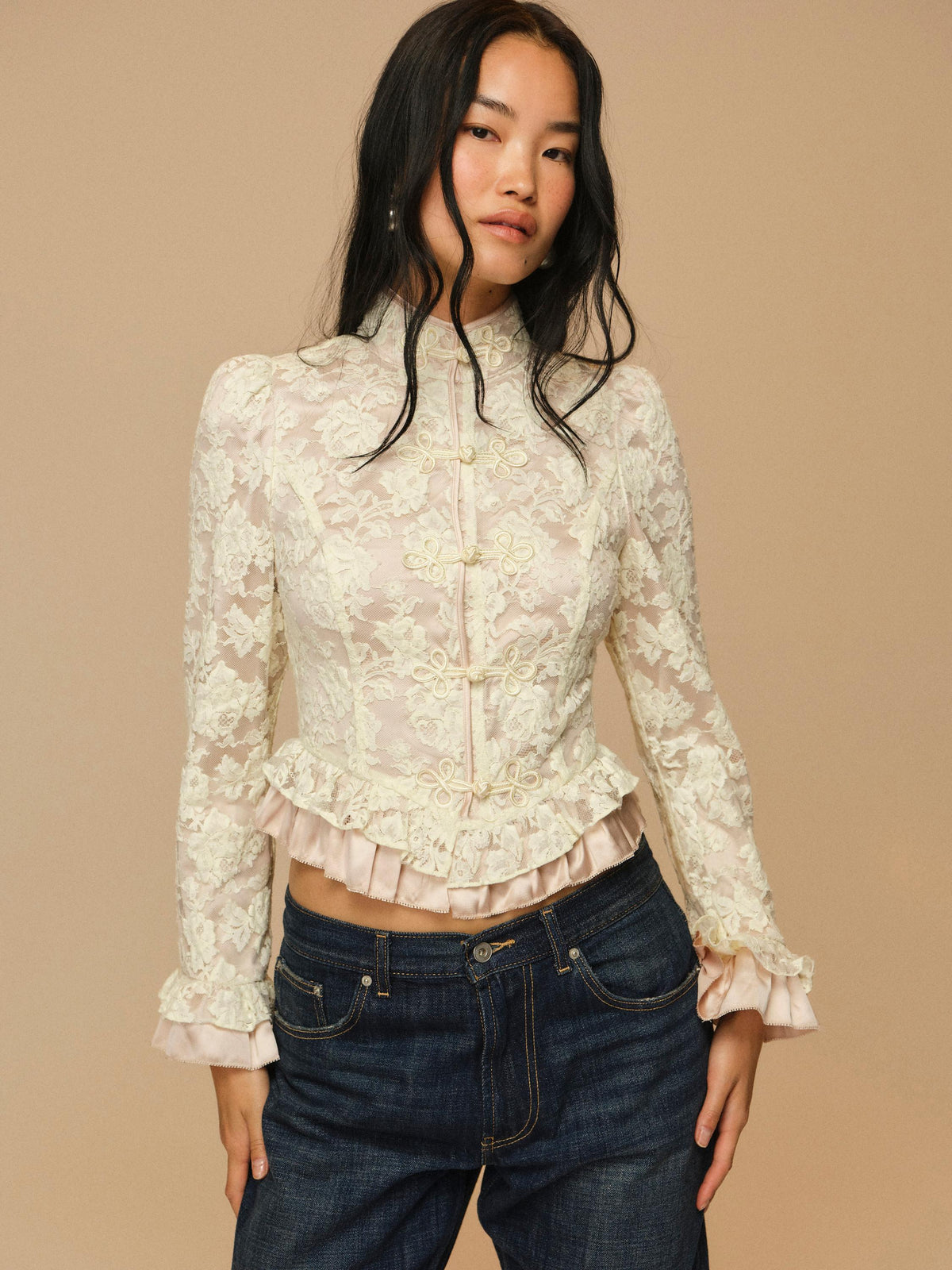 Victorian Lace Military Jacket Cream - For Love & Lemons