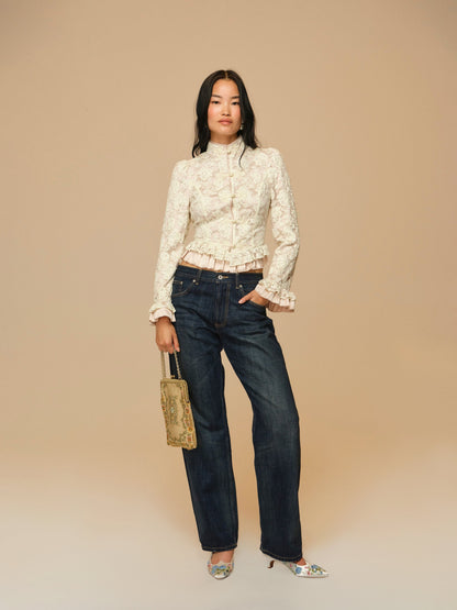 Victorian Lace Military Jacket Cream - For Love & Lemons