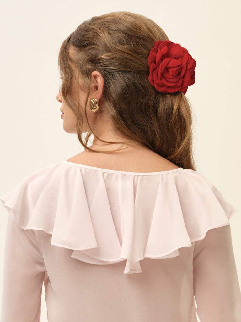 Flower Cluster Hair Clip Red - For Love & Lemons