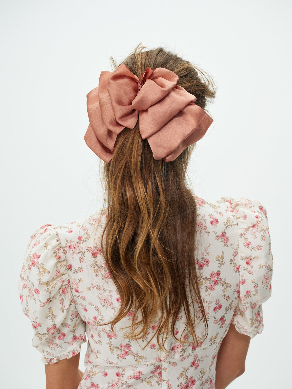 Amber Satin Hair Bow Rust - For Love & Lemons