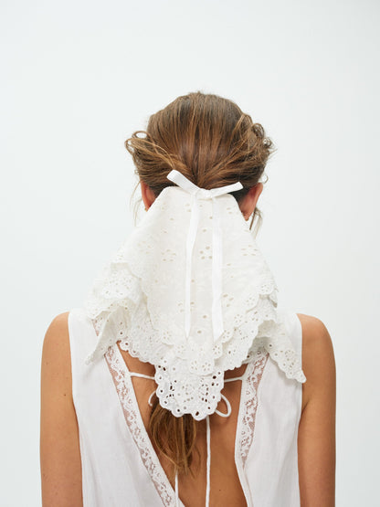 Fallen Floral Eyelet Hair Clip White - For Love & Lemons