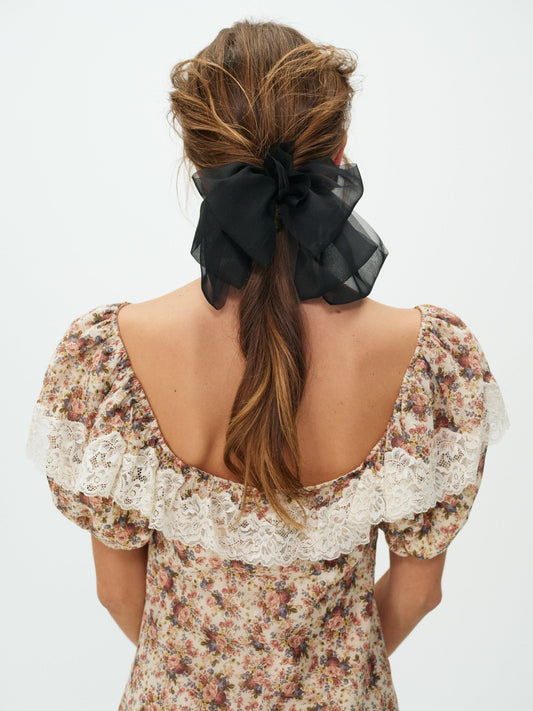 Amber Tulle Hair Bow Black - For Love & Lemons