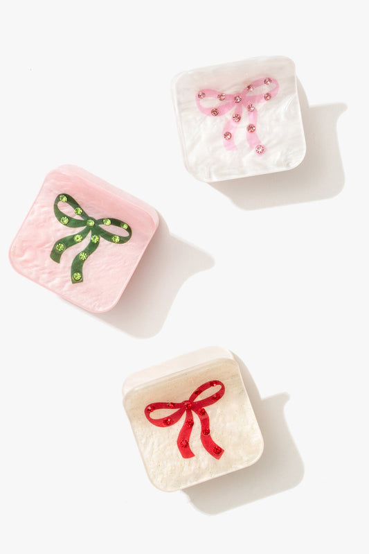Bows Crystal Claw Clip Set of 3 Multi - For Love & Lemons