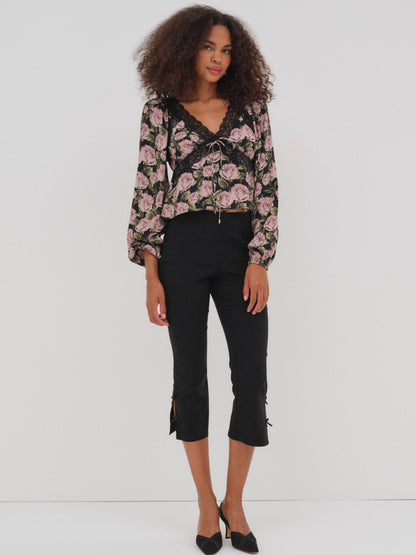 Clarisse Blouse Black - For Love & Lemons