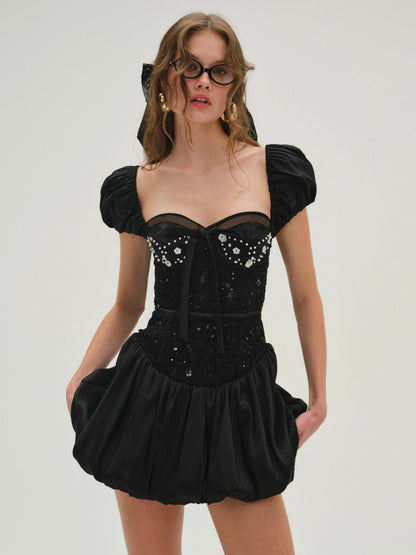 Mckenna Mini Dress Black - For Love & Lemons