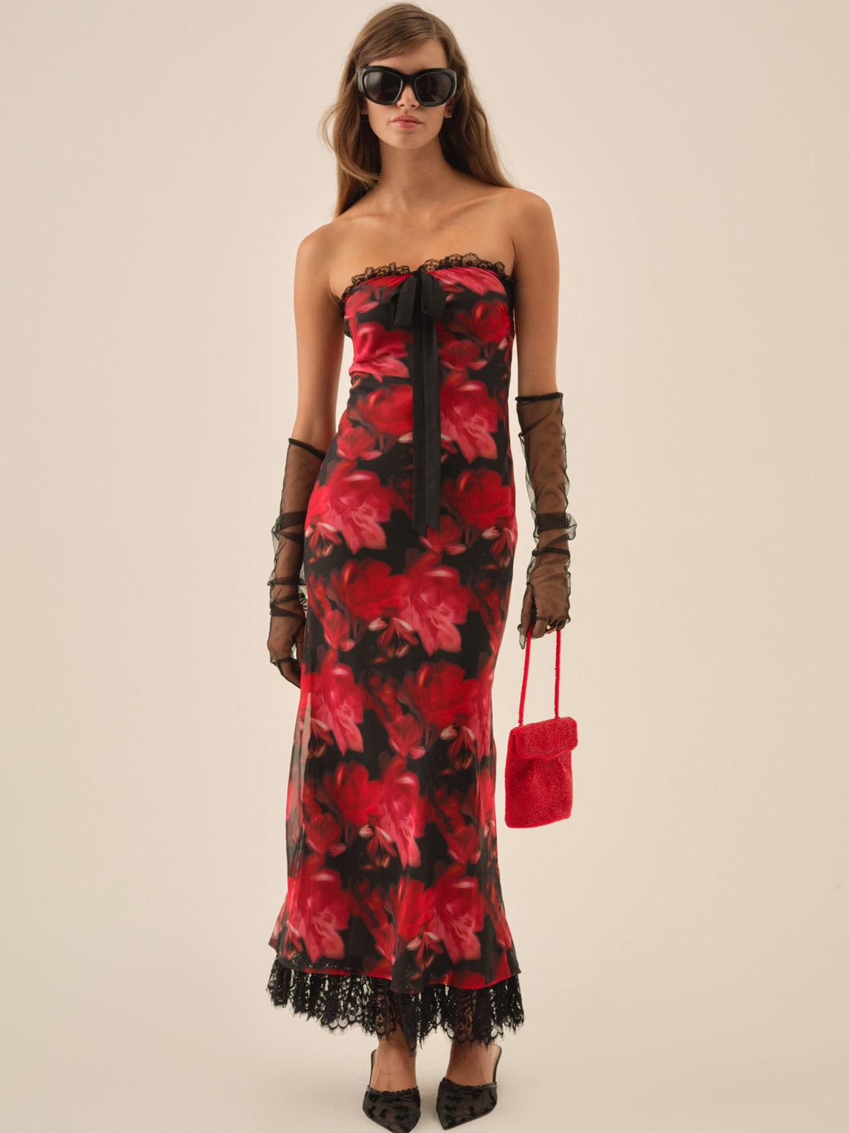 Dark Romance Maxi Dress Red - For Love & Lemons