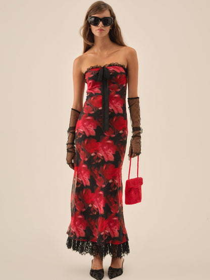 Dark Romance Maxi Dress Red - For Love & Lemons