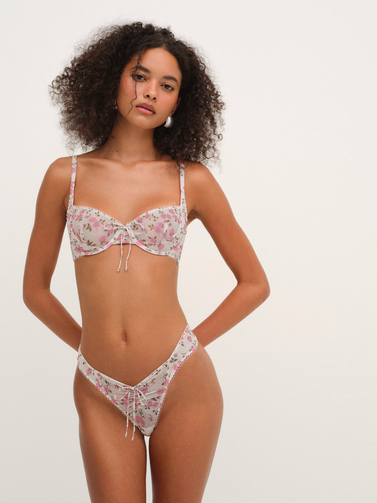 Lottie Thong Panty Cream Pink - For Love & Lemons