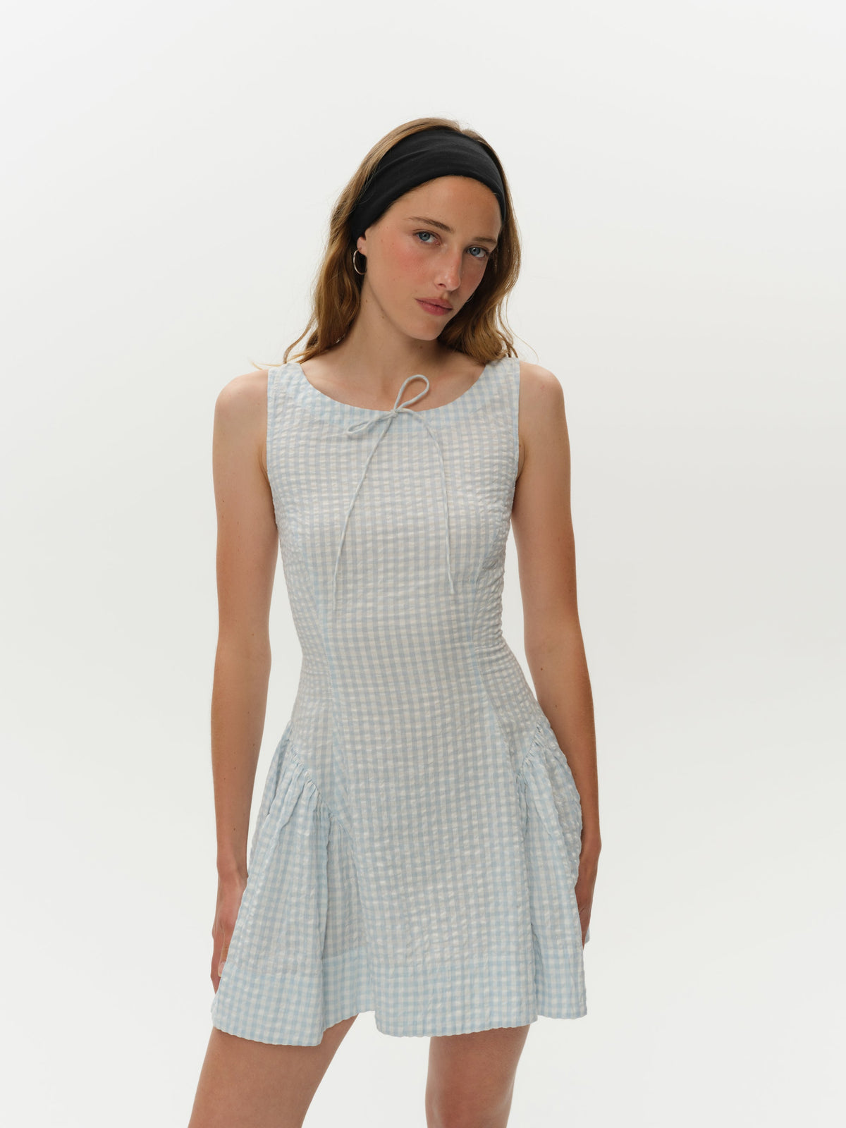 Scotch Bonnet Gingham Mini Dress Blue - For Love & Lemons