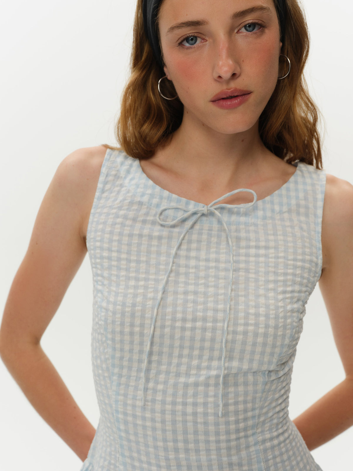 Scotch Bonnet Gingham Mini Dress Blue - For Love & Lemons
