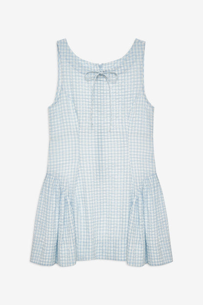Scotch Bonnet Gingham Mini Dress Blue - For Love & Lemons