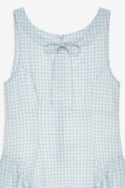 Scotch Bonnet Gingham Mini Dress Blue - For Love & Lemons
