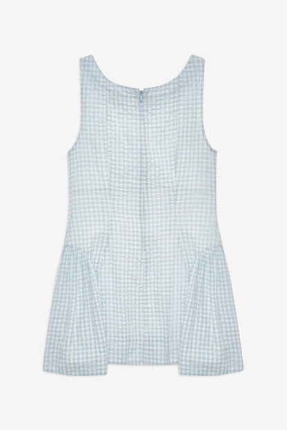 Scotch Bonnet Gingham Mini Dress Blue - For Love & Lemons