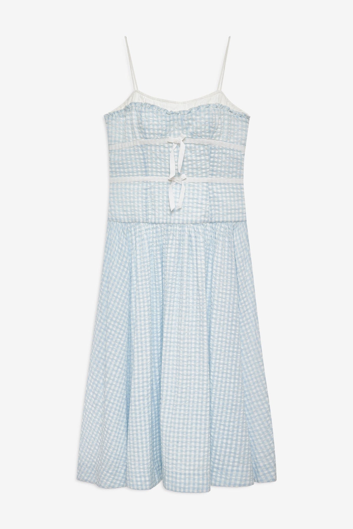 Georgia Gingham Midi Dress Blue - For Love & Lemons