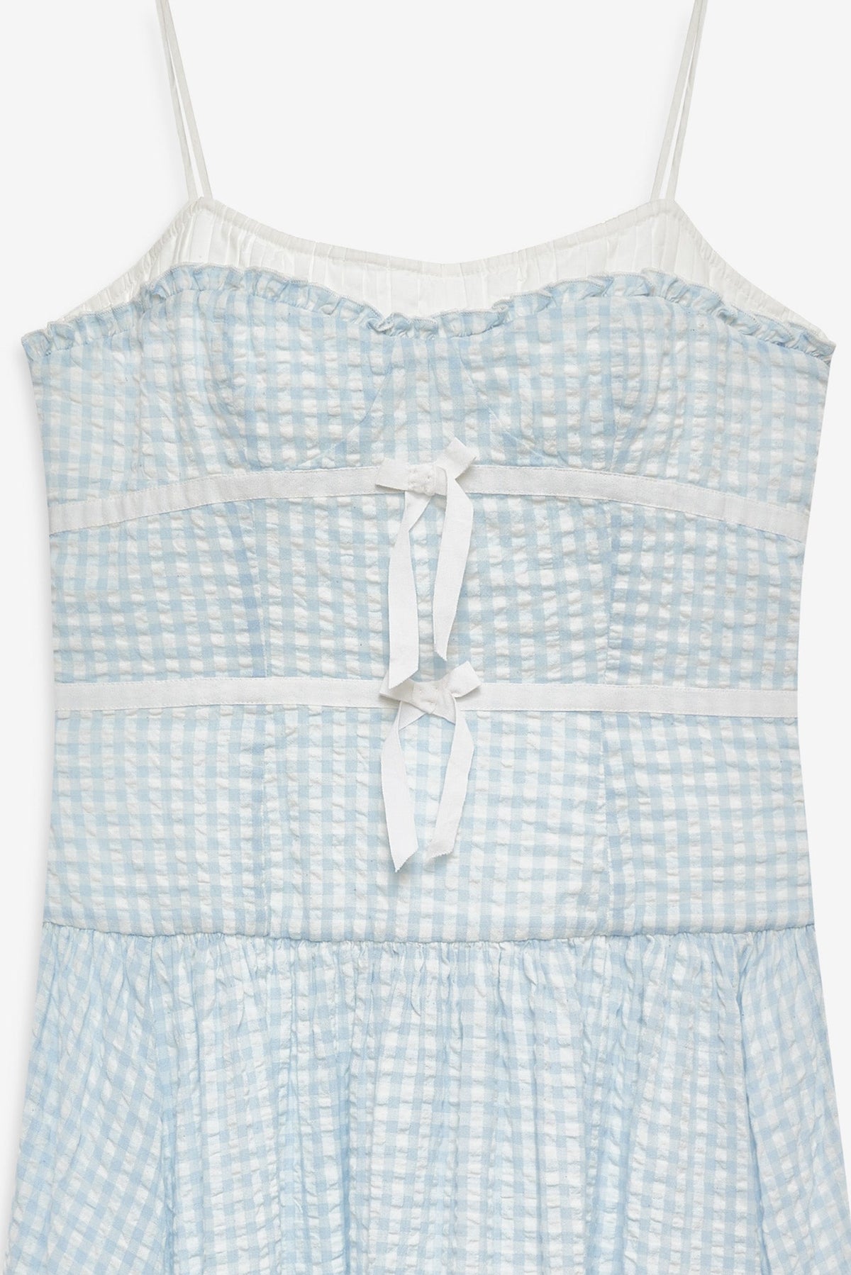 Georgia Gingham Midi Dress Blue - For Love & Lemons