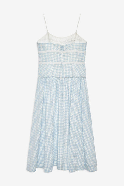 Georgia Gingham Midi Dress Blue - For Love & Lemons
