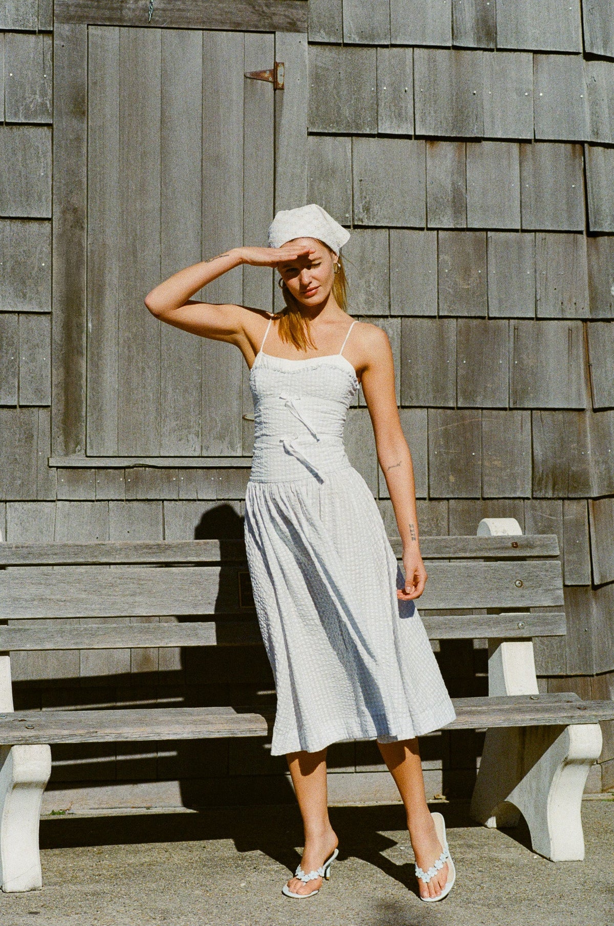 Georgia Gingham Midi Dress Blue - For Love & Lemons