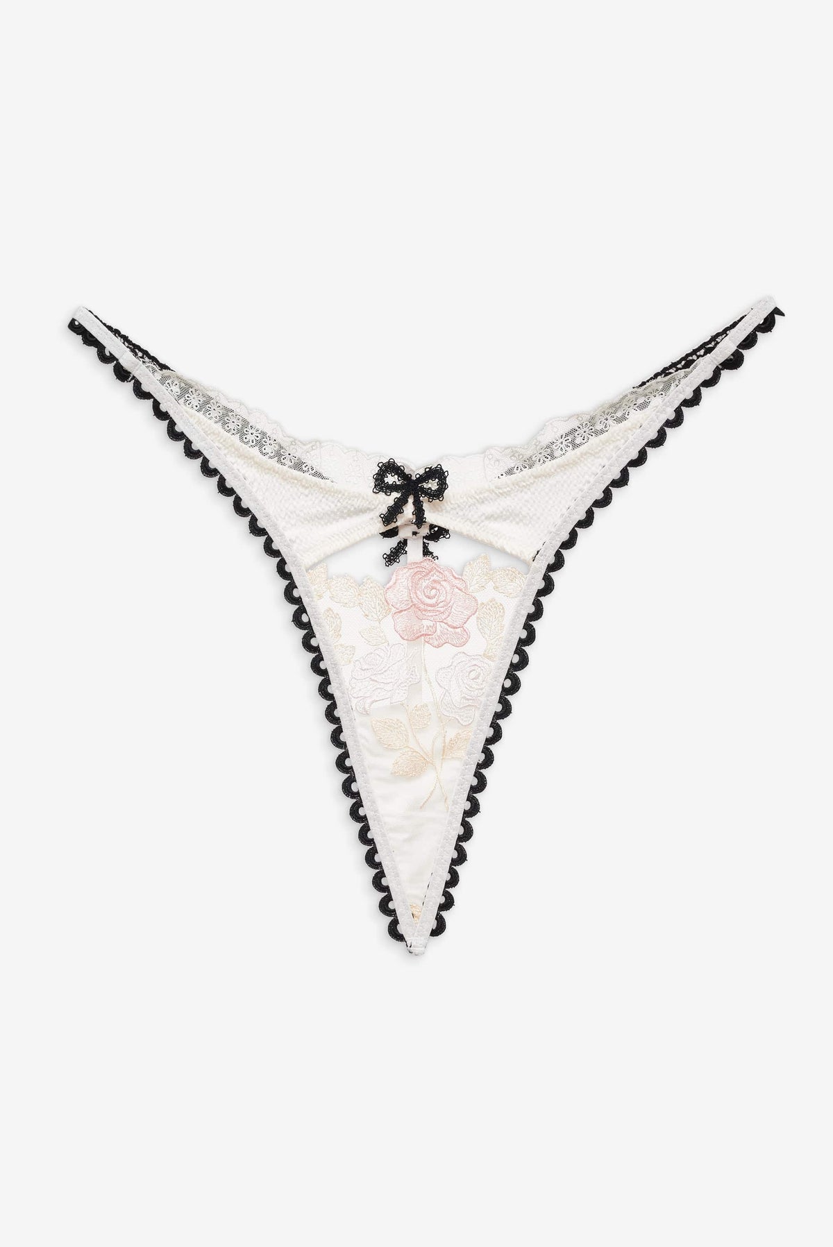 Evie Floral Thong Panty Cream - For Love & Lemons