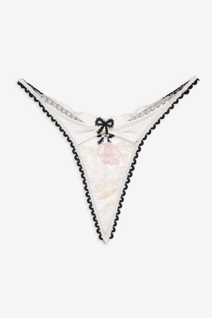 Evie Floral Thong Panty Cream - For Love & Lemons